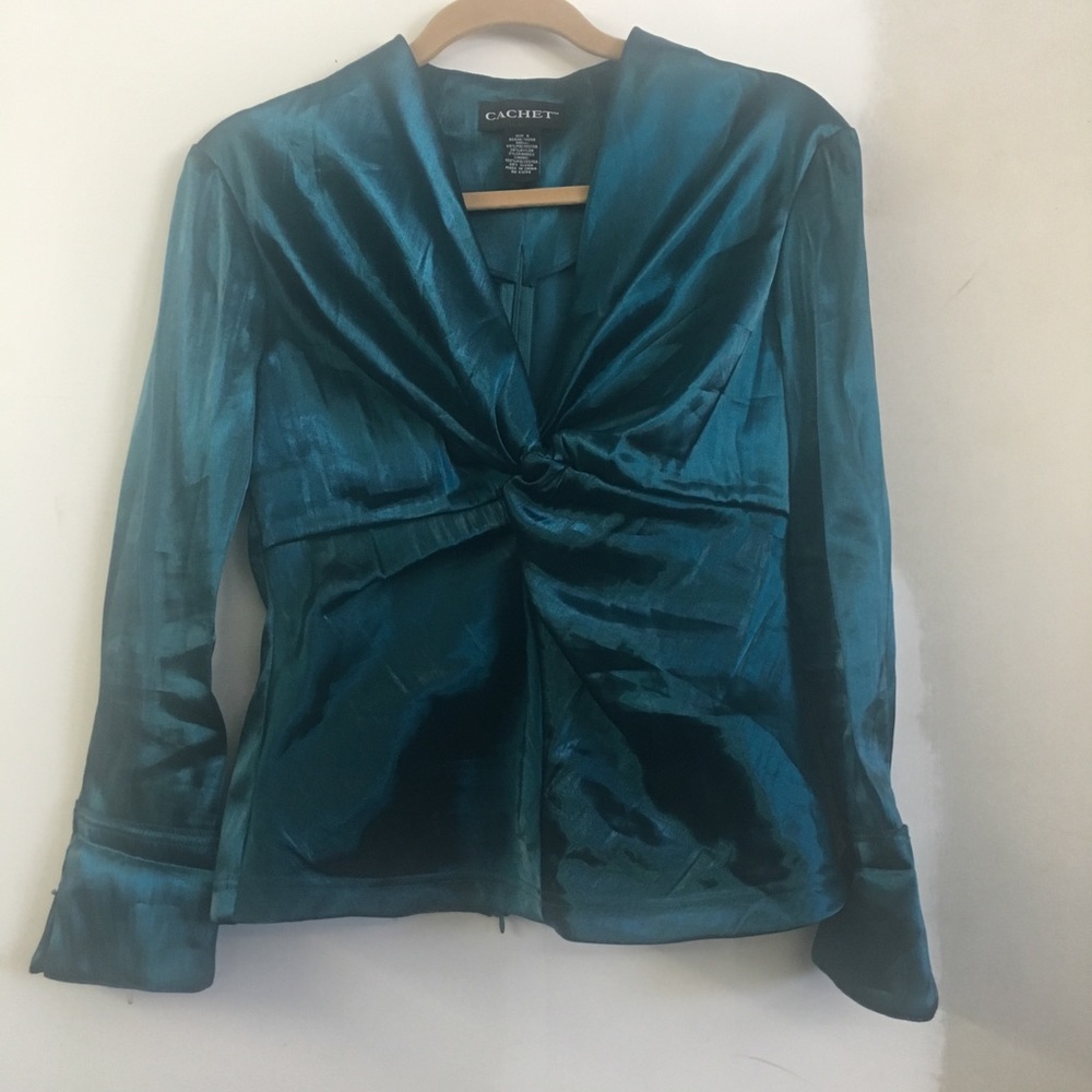 Dressy Vintage Silky Wrap Party Top